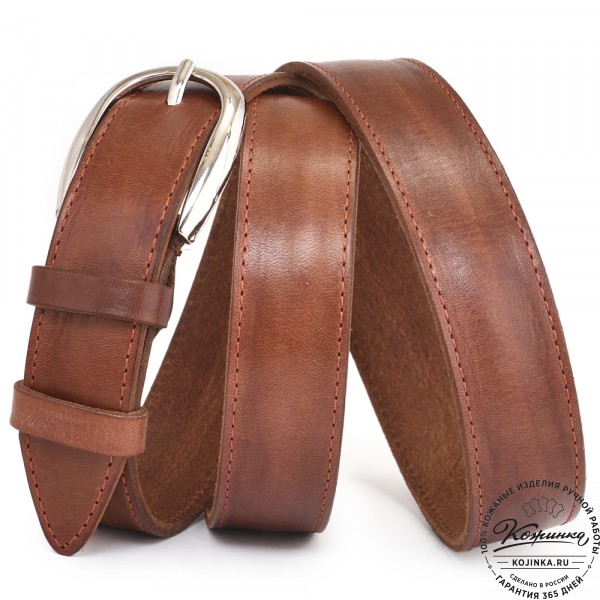  Кожаный ремень "Меган нью" (коньяк). фото 1