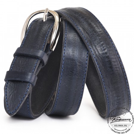 Кожаный ремень "Меган нью" (синий)