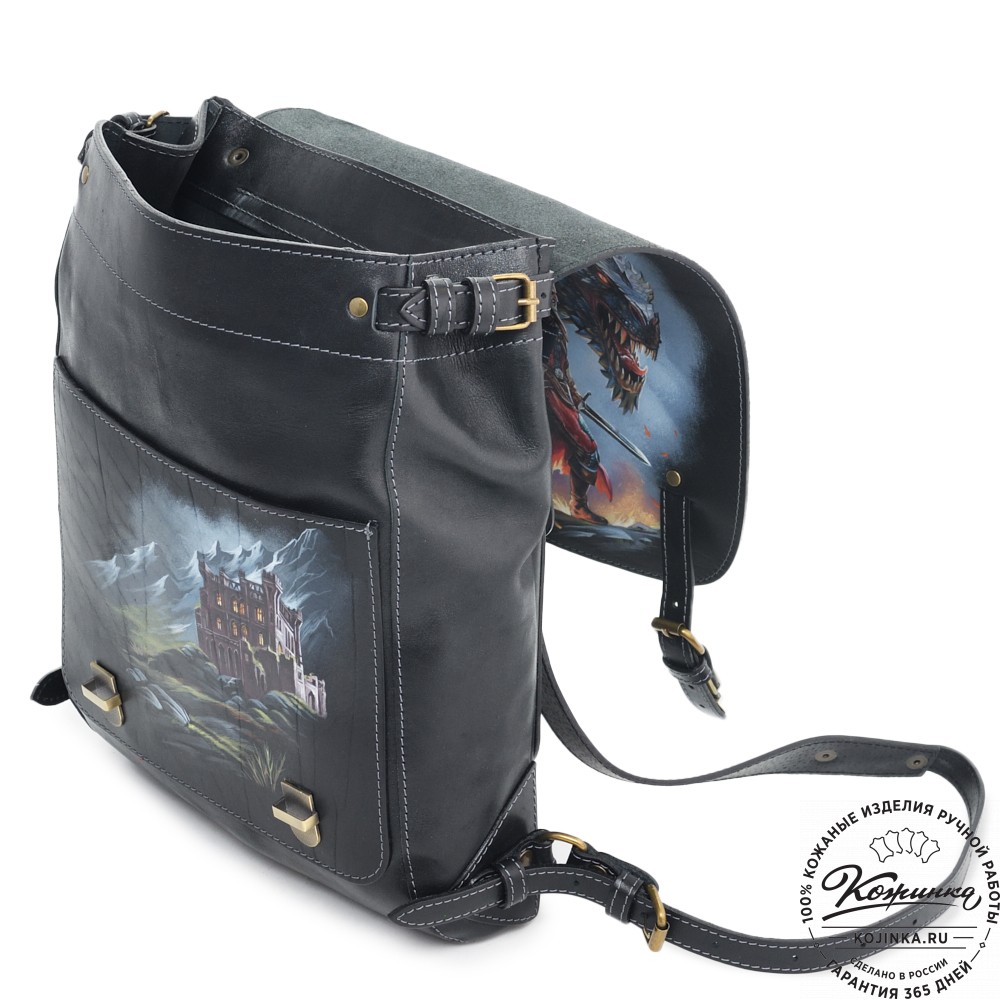 Кожаный рюкзак "Рафаэль""Ведьмак" (черный)