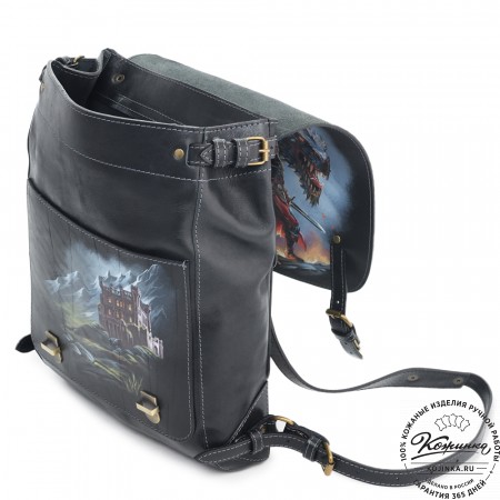 Кожаный рюкзак "Рафаэль""Ведьмак" (черный)