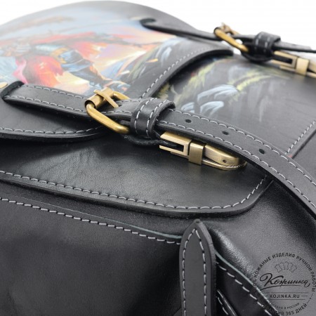 Кожаный рюкзак "Рафаэль""Ведьмак" (черный)