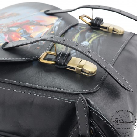 Кожаный рюкзак "Рафаэль""Ведьмак" (черный)