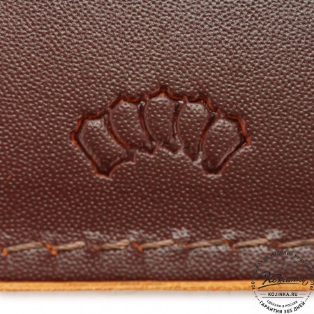  Кожаный бумажник "Рокки" "Чешир" (бордово-коричневый)