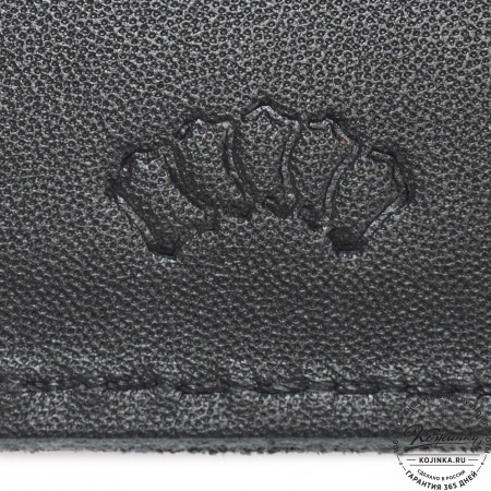  Кожаный бумажник "Рокки" "Волк" (черный)