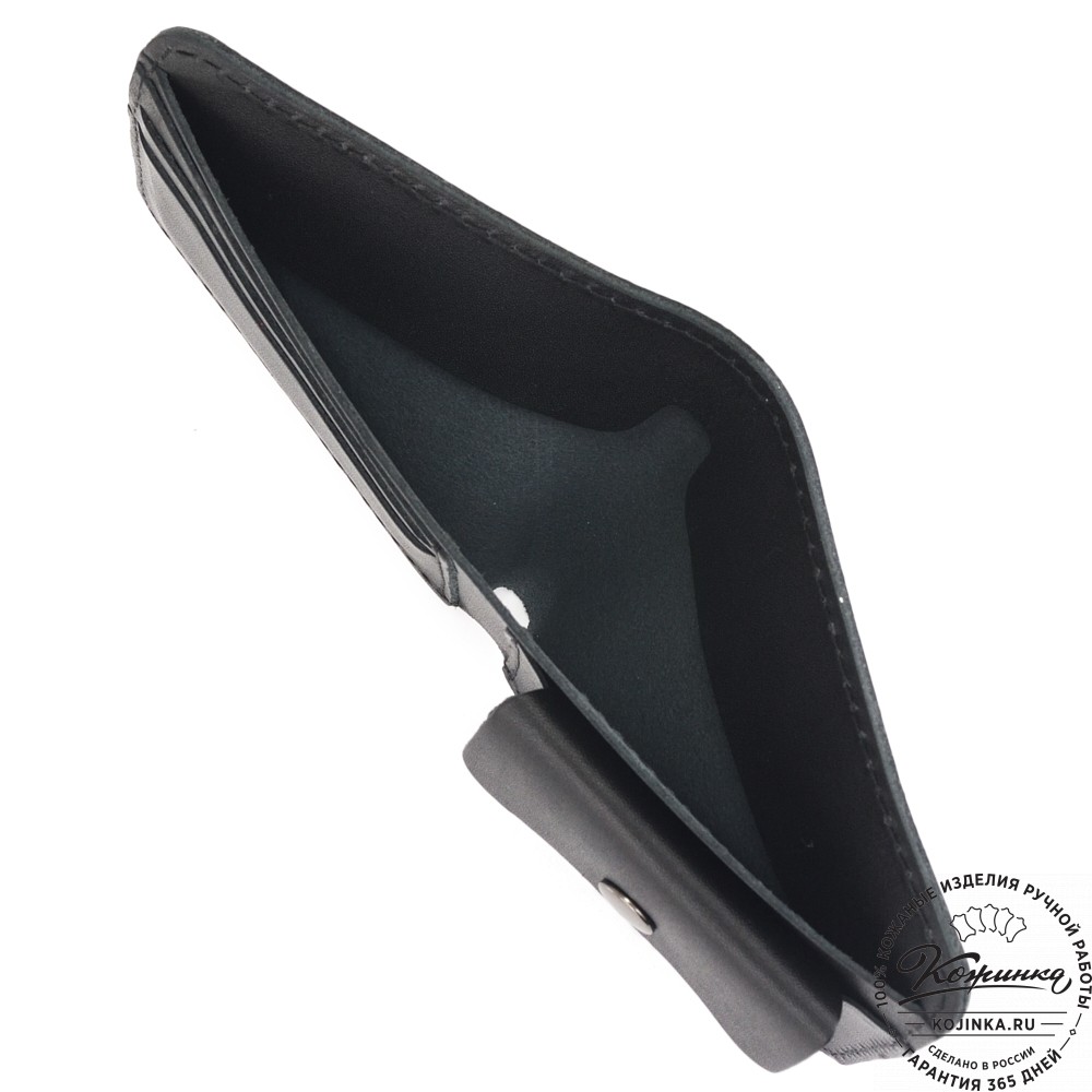  Кожаный бумажник "Рокки" "Волк" (черный)