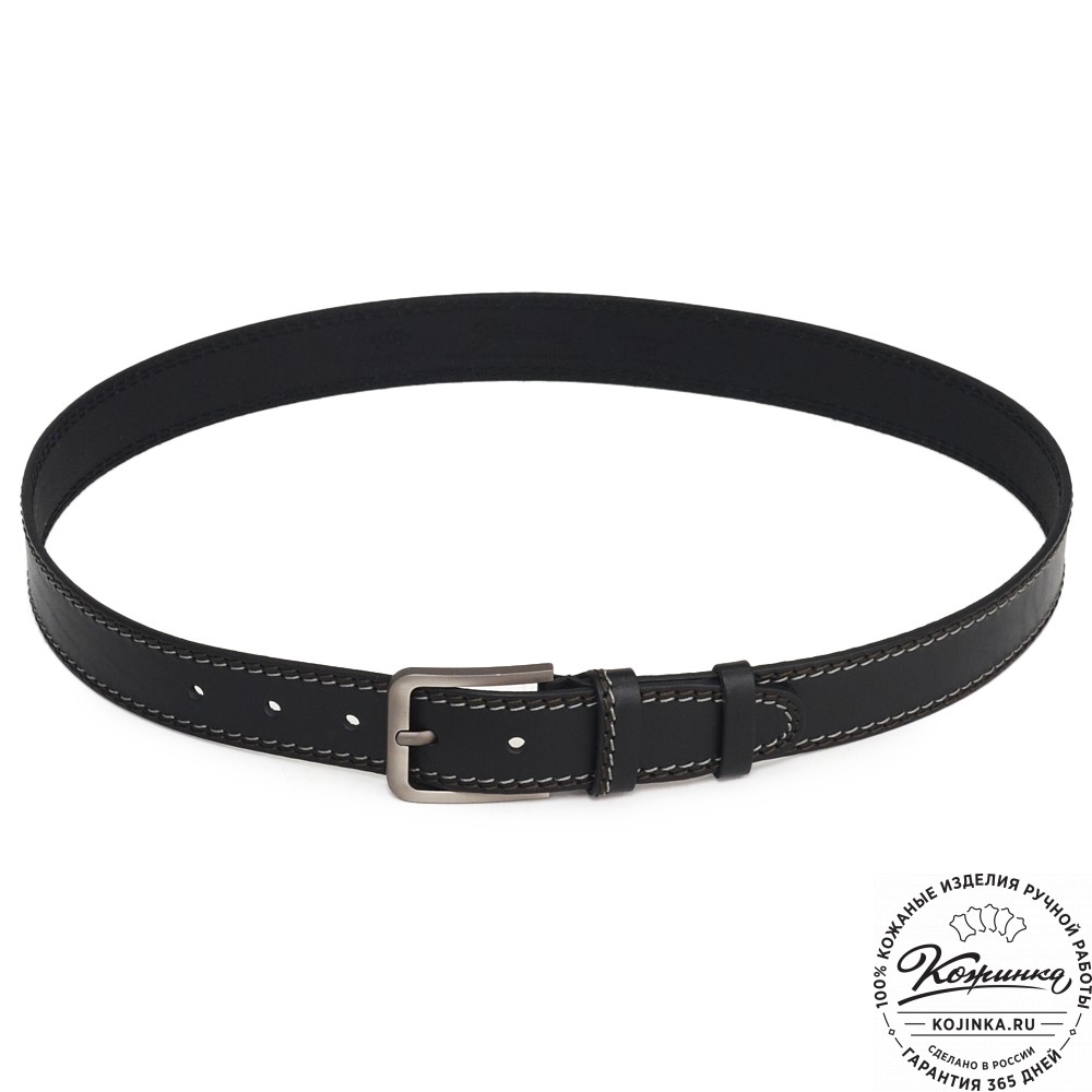 Кожаный ремень "Томас" (черный)