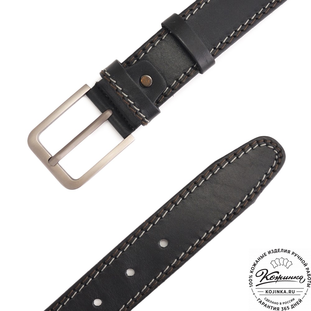 Кожаный ремень "Томас" (черный)