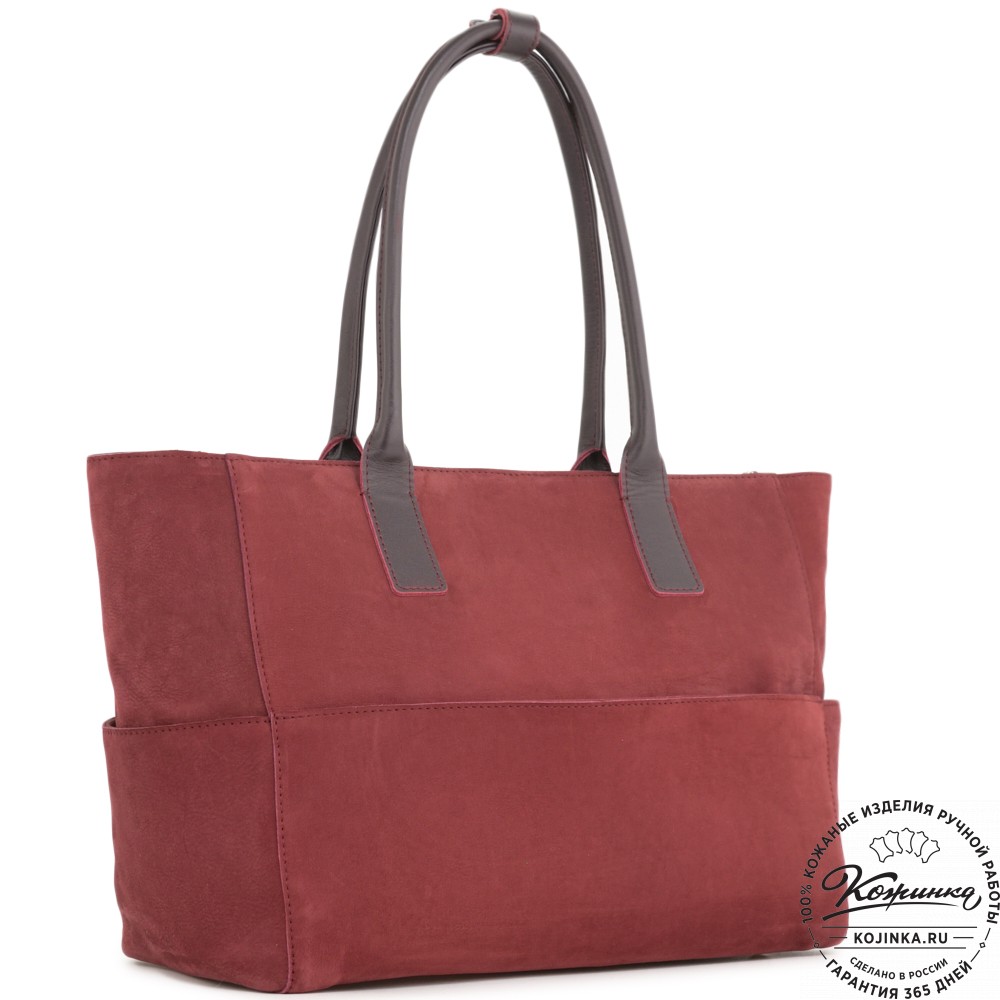 Кожаная женская сумка "Калипсо" (бордо)