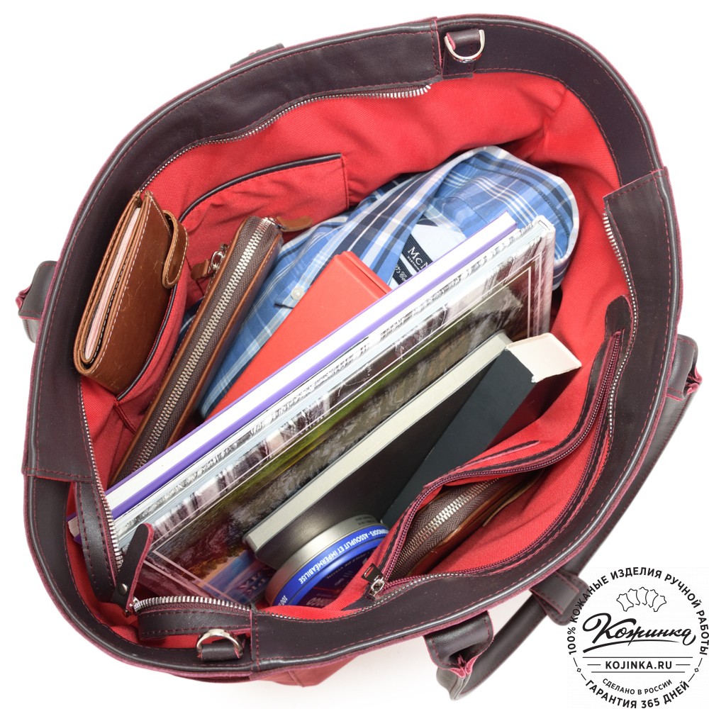 Кожаная женская сумка "Калипсо" (бордо)