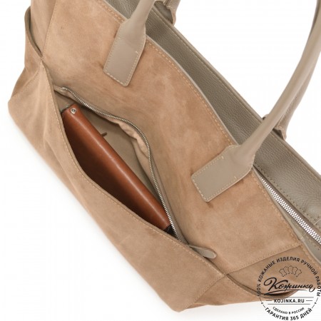 Кожаная женская сумка "Калипсо" (капучино)