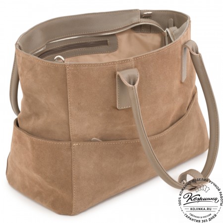 Кожаная женская сумка "Калипсо" (капучино)