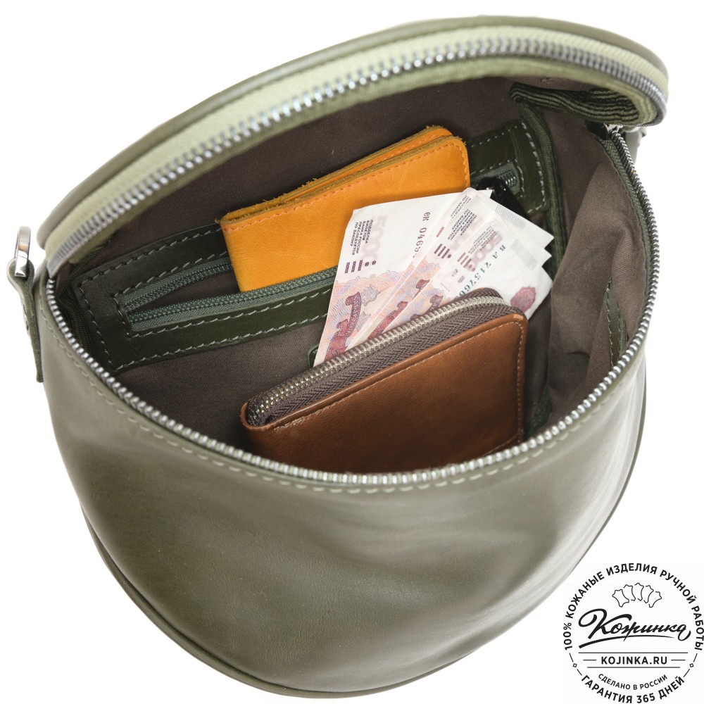 Женская кожаная сумка "Либерти" (хаки)