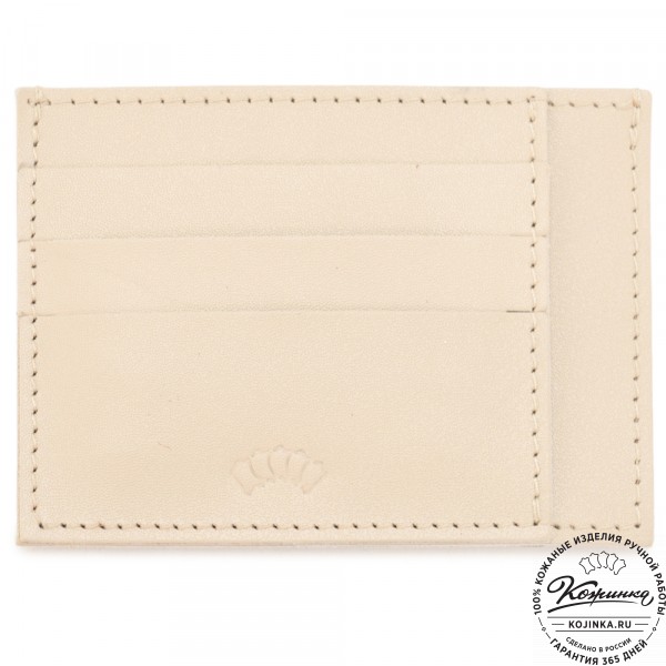 Кожаный футляр для карт "Мэри" (бежевый) . фото 1