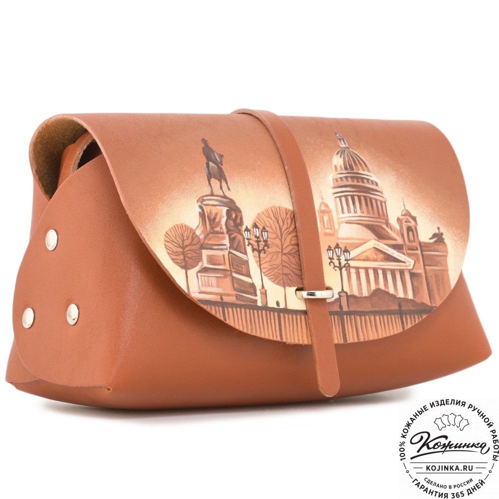  Женская кожаная сумка "Милла макси" "Санкт-Петербург"  (рыжая)