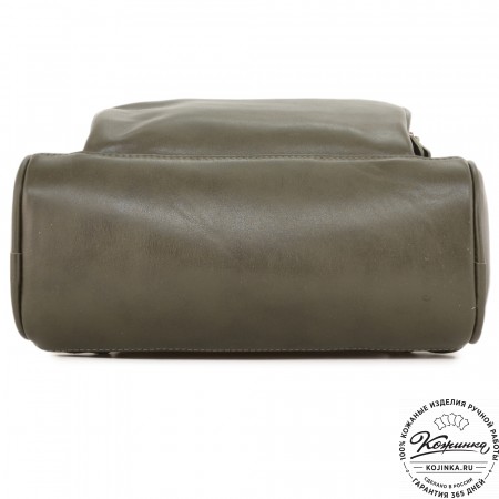 Кожаный рюкзак "Пандора" (хаки гладкая кожа)
