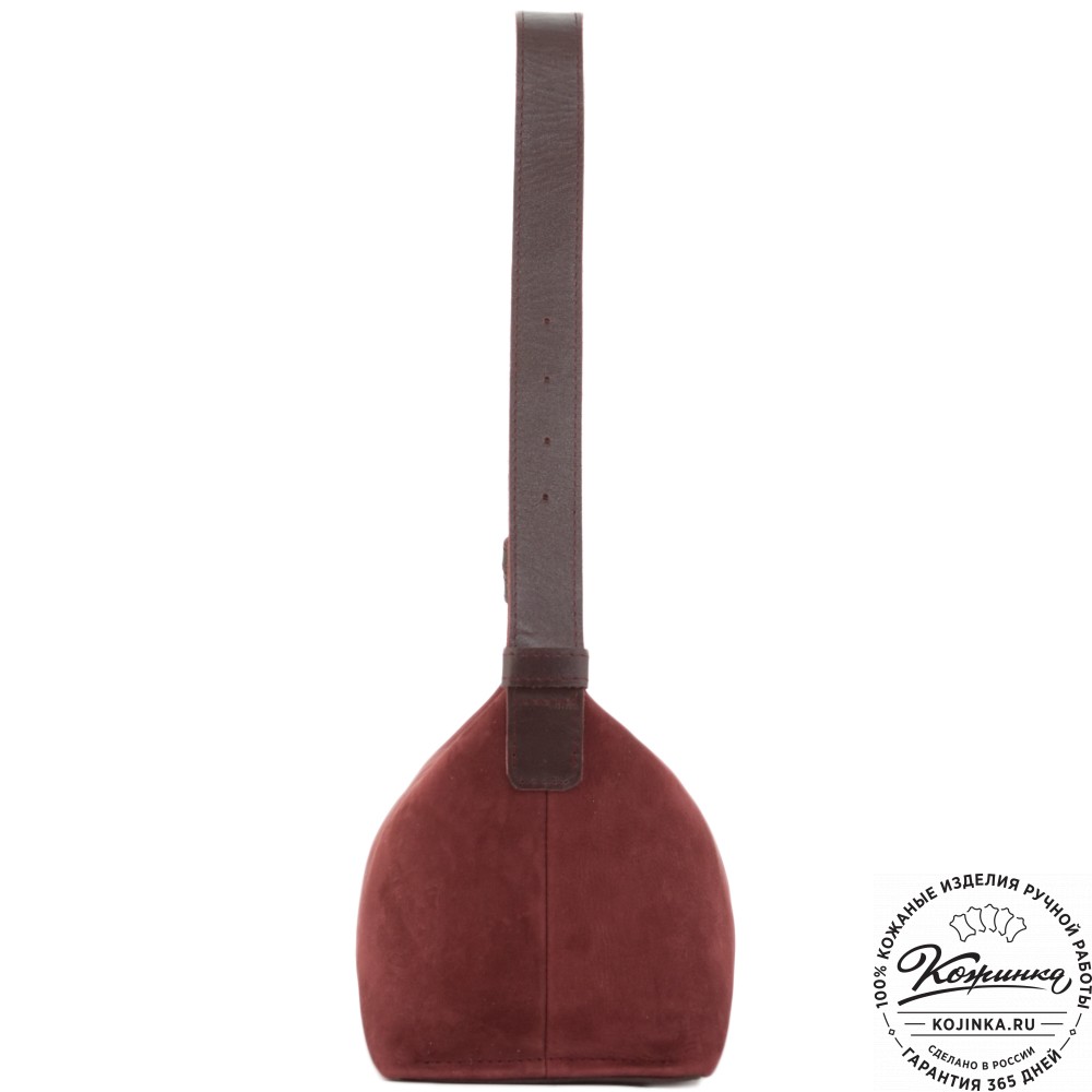 Женская кожаная сумка "Тойс" велюр (бордо)