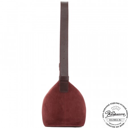 Женская кожаная сумка "Тойс" велюр (бордо)