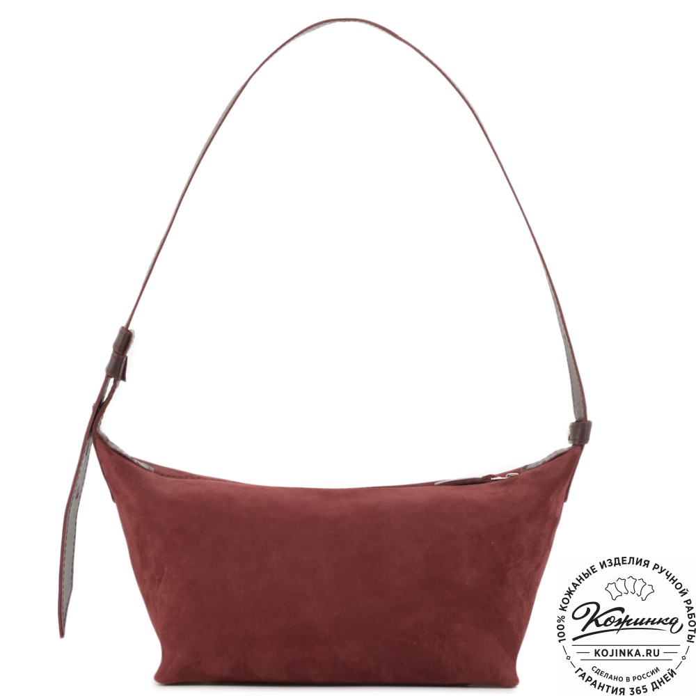 Женская кожаная сумка "Тойс" велюр (бордо)