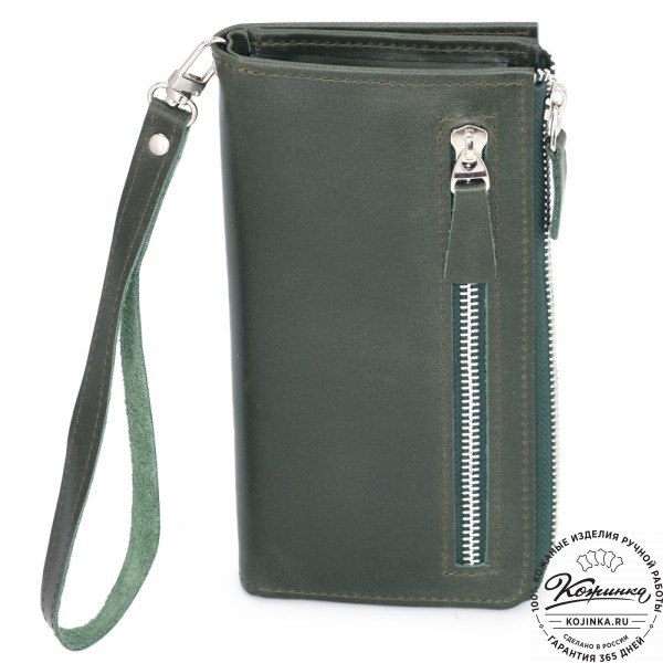Кожаное портмоне Дублин (зеленый). фото 1