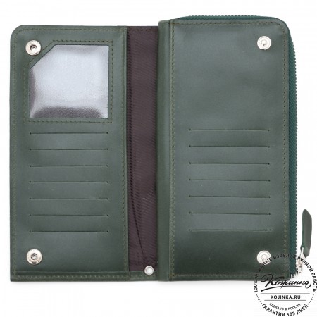 Кожаное портмоне Дублин (зеленый)