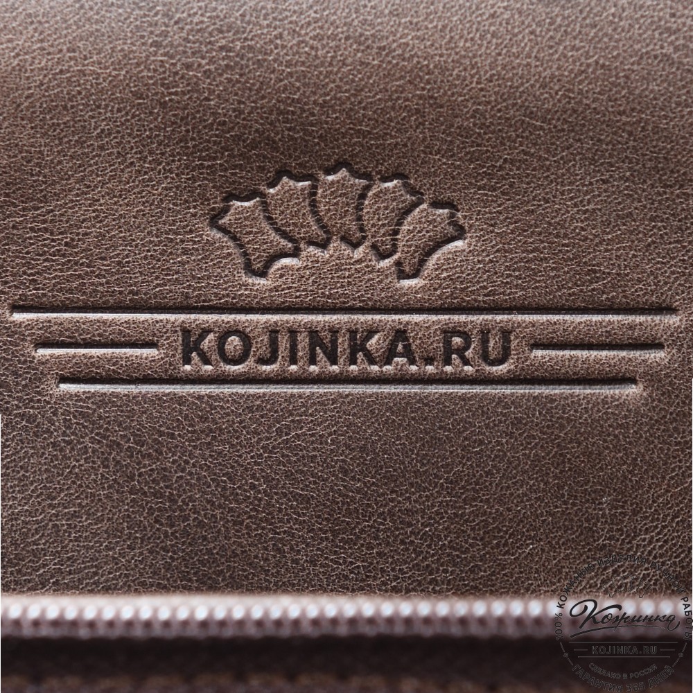 Кожаная барсетка "Фидель" (темно-коричневый антик)