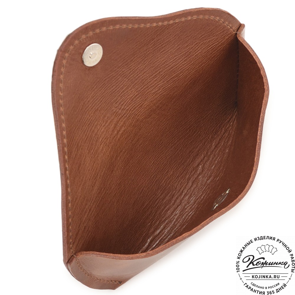 Кожаный футляр для очков из мягкой кожи (глянец рыжий)