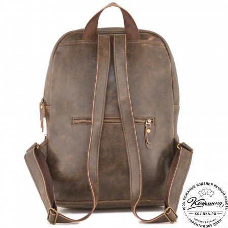 Кожаный рюкзак "Памела XL" (коричневая наппа)