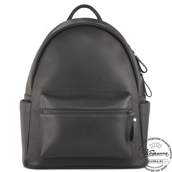 Кожаный рюкзак "Старк" (чёрный). фото 1