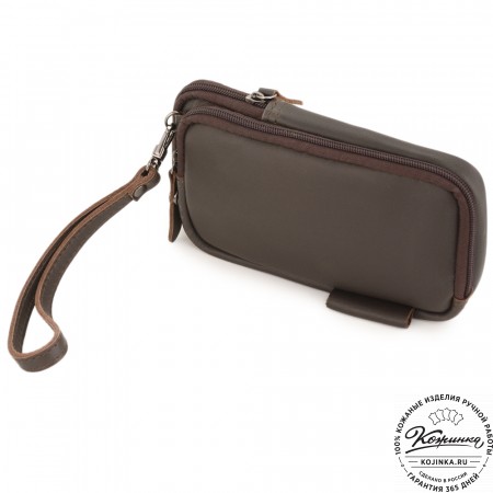 Кожаный клатч "Денвер" (темно-коричневый)