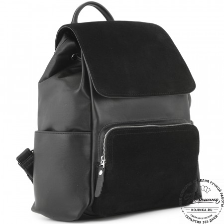Женский кожаный рюкзак "Франческа" (черный)