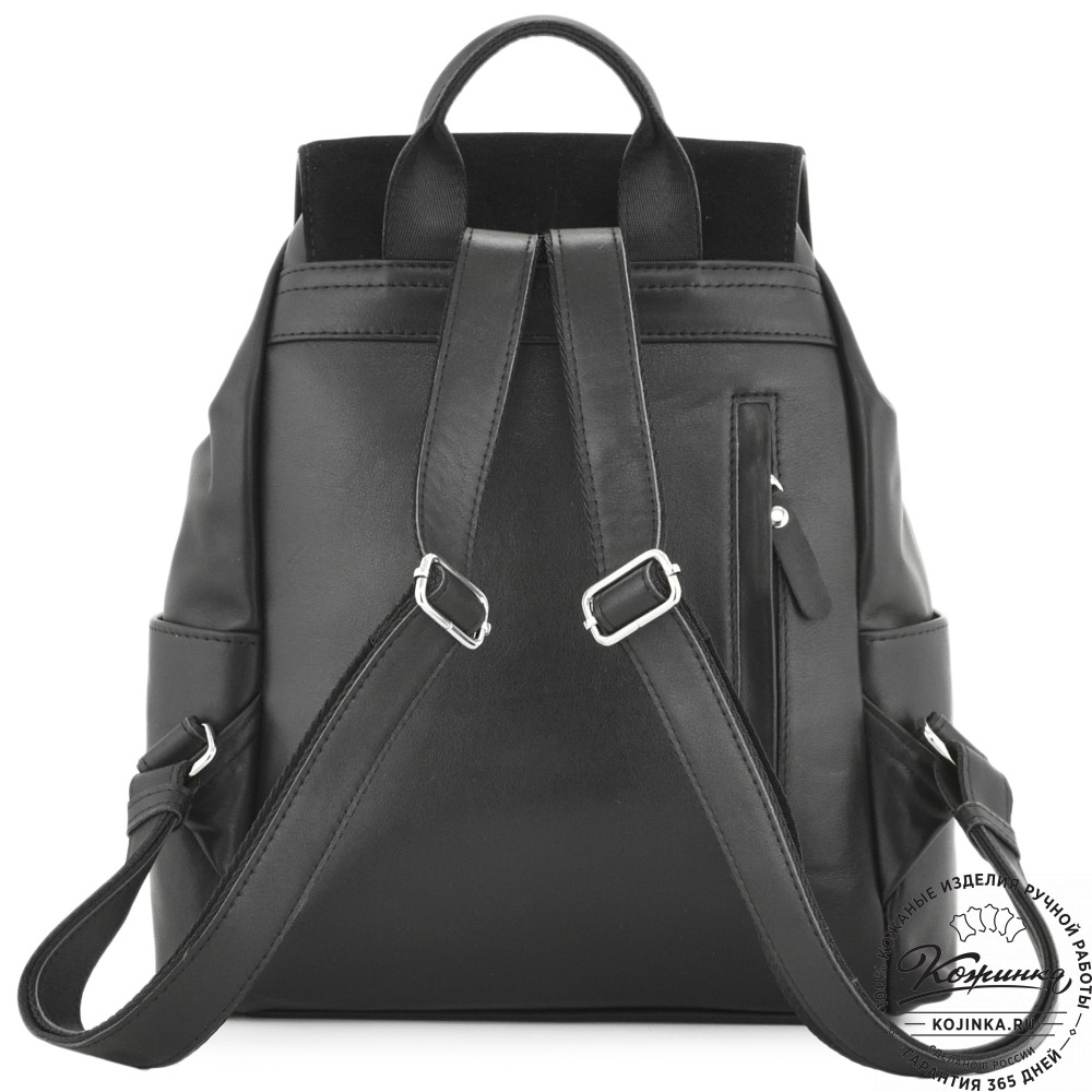 Женский кожаный рюкзак "Франческа" (черный)