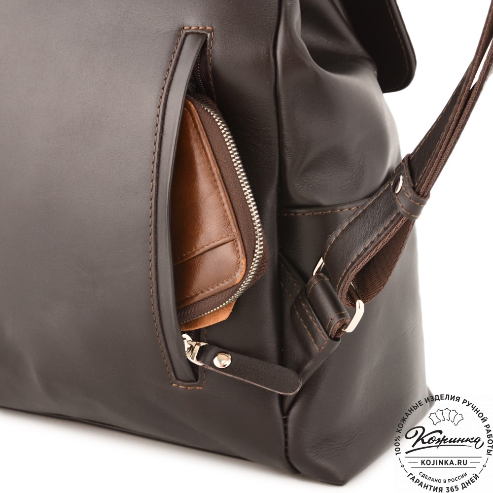 Женский кожаный рюкзак "Франческа" (темно-коричневый)