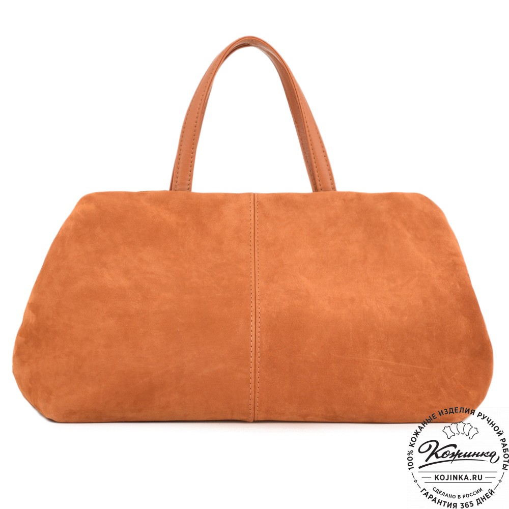 Женская кожаная сумка "Испания" велюр (рыжая)