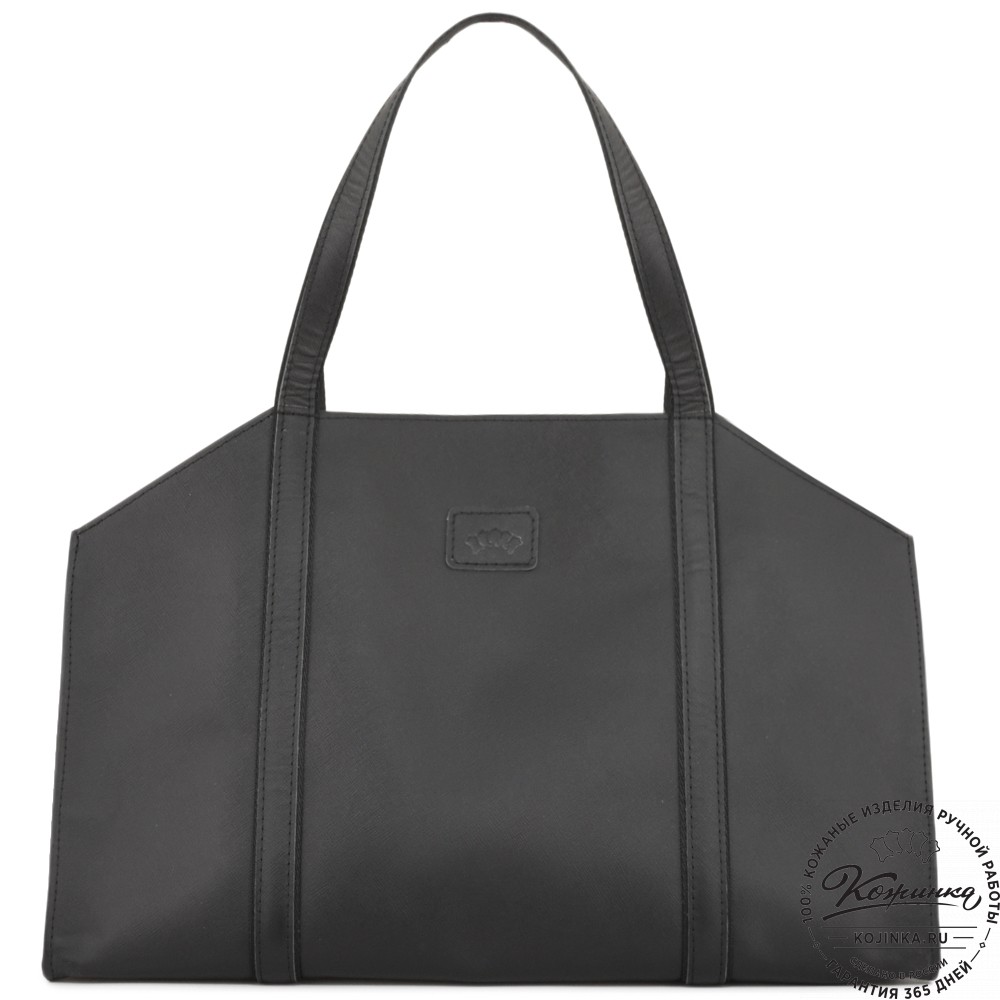 Кожаная шоппер-дровница "Родео" (черный)