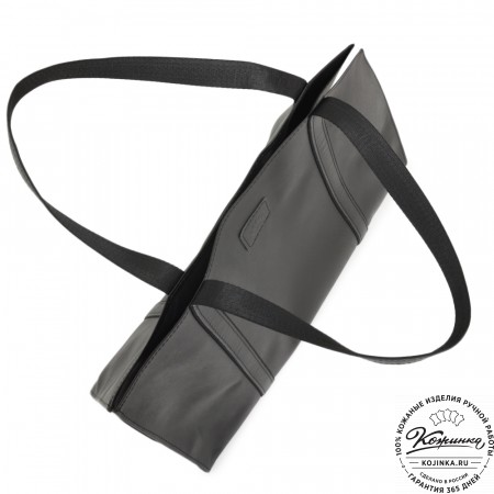 Кожаная шоппер-дровница "Родео" (черный)