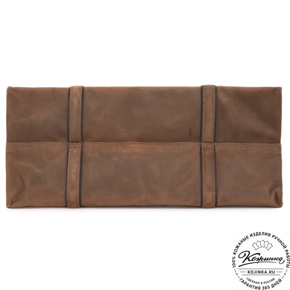 Кожаная шоппер-дровница "Родео" (темно-коричневый крейзи)