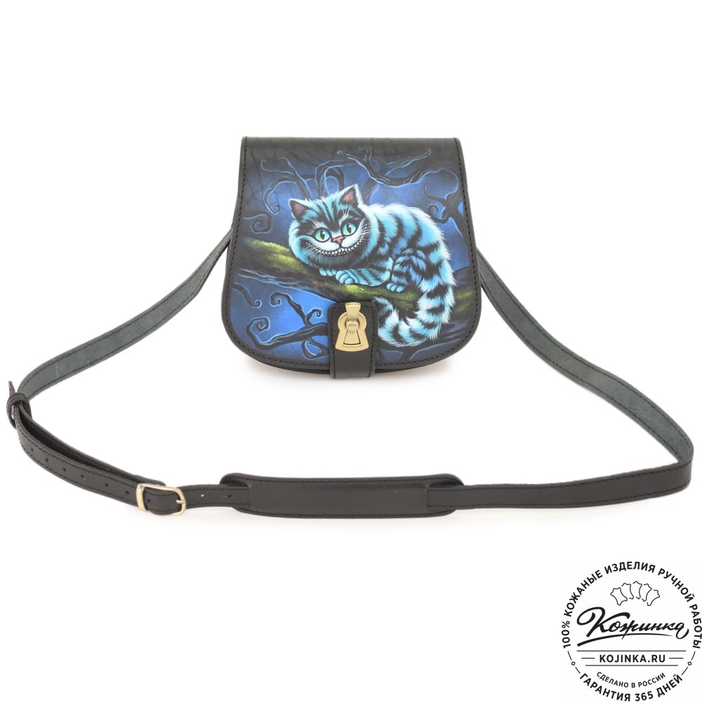 Кожаная сумка ручной работы "Джульетта-нью" "Чешир на ветке"
