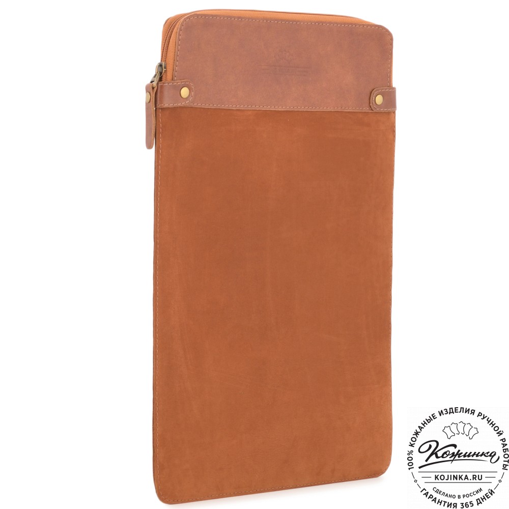 Чехол для ноутбука "Колизей" (велюр/кожа) рыжий