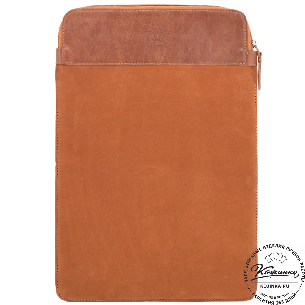 Чехол для ноутбука "Колизей" (велюр/кожа) рыжий