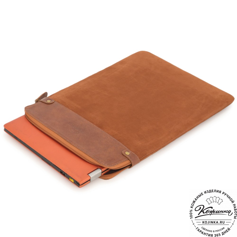 Чехол для ноутбука "Колизей" (велюр/кожа) рыжий