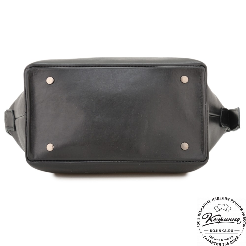 Женская кожаная сумка "Тойс" (черная)