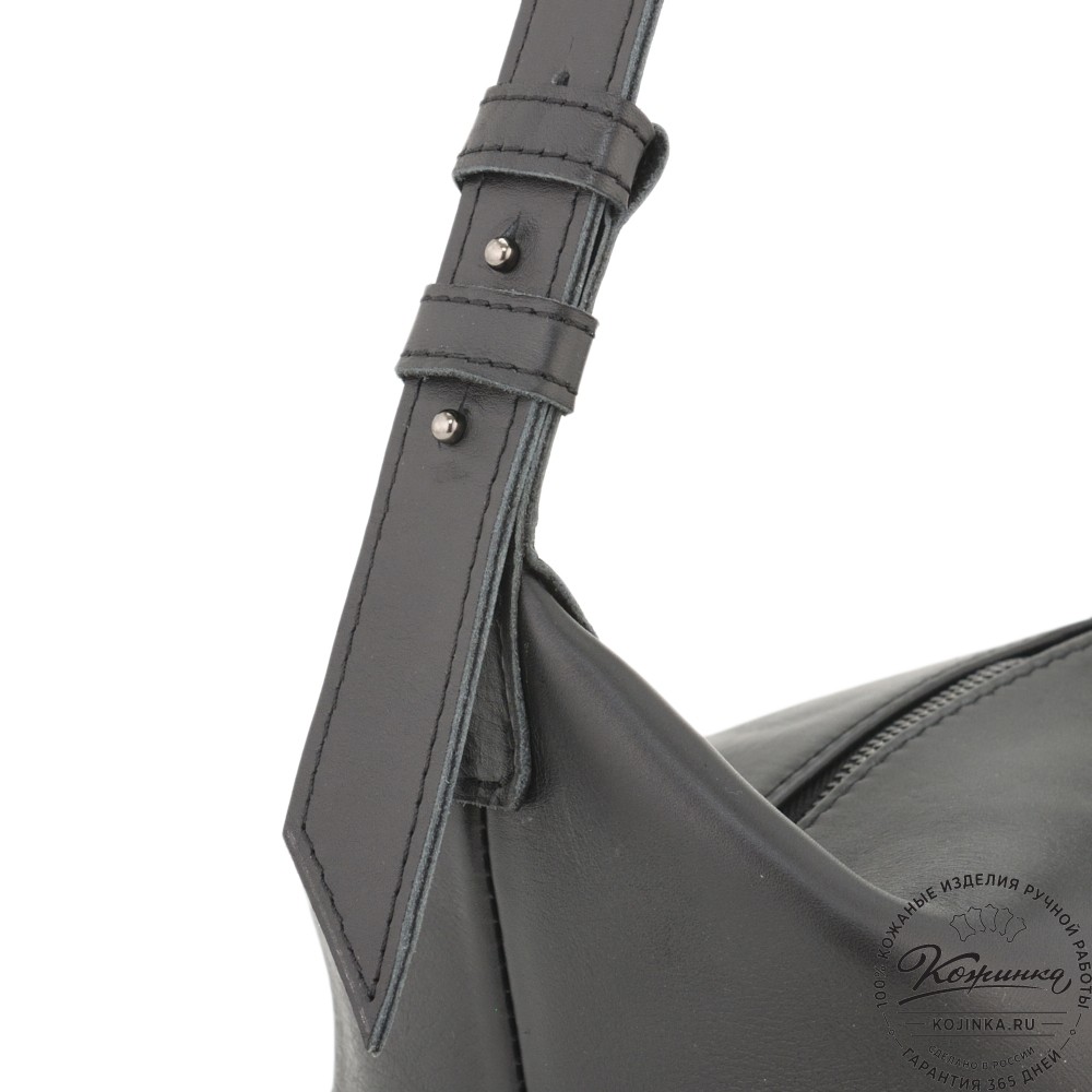 Женская кожаная сумка "Тойс" (черная)