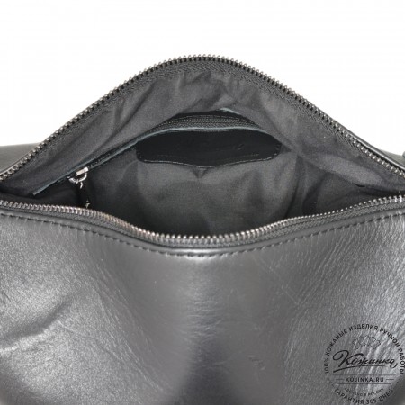 Женская кожаная сумка "Тойс" (черная)