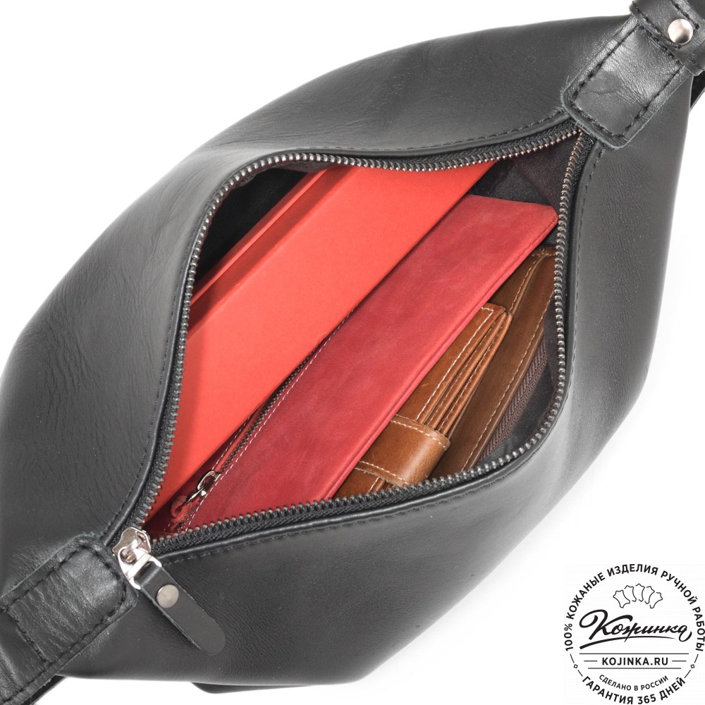 Женская кожаная сумка "Тойс" (черная)