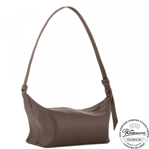 Женская кожаная сумка "Тойс" (коричневая). фото 1