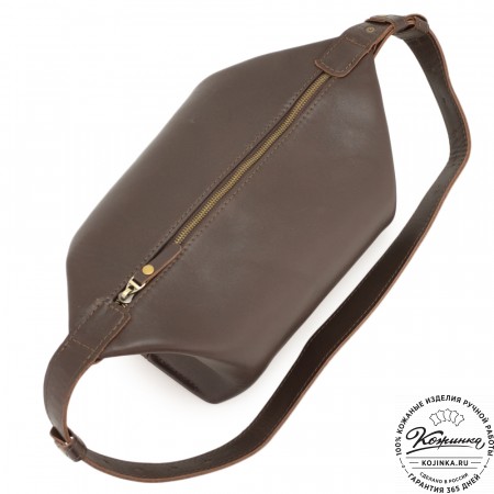 Женская кожаная сумка "Тойс" (коричневая)