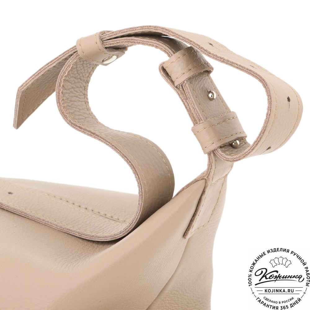 Женская кожаная сумка "Тойс" (темно-бежевая)