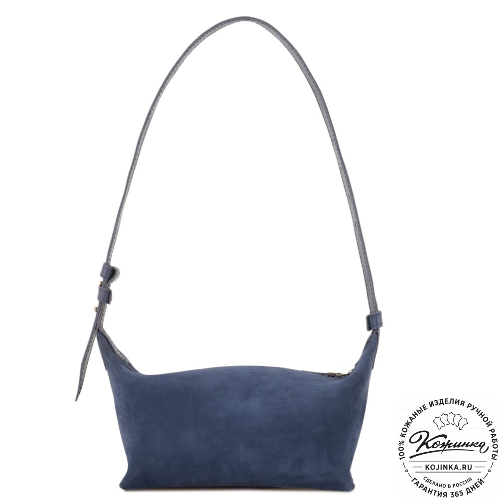 Женская кожаная сумка "Тойс" велюр (синий)