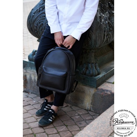 Кожаный рюкзак "Старк" (чёрный)