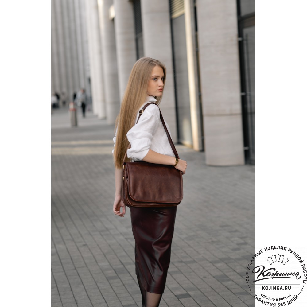 Кожаная сумка "Риана" (светло-коричневая)